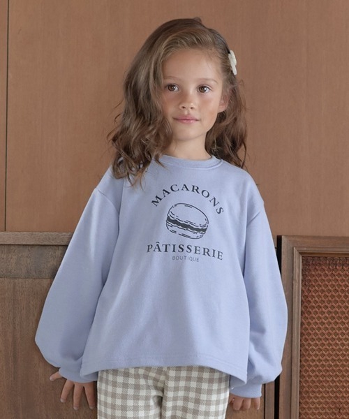 Lycee mine（リセマイン）の「アソートカレッジロゴプリントトレーナー（スウェット・キッズ・ミント/サックスブルー/ネイビー/ベージュ/ラベンダー/ピンク/オートミール/レモンイエロー・140cm/130cm/100cm/110cm/150cm/120cm）」の6枚目の写真