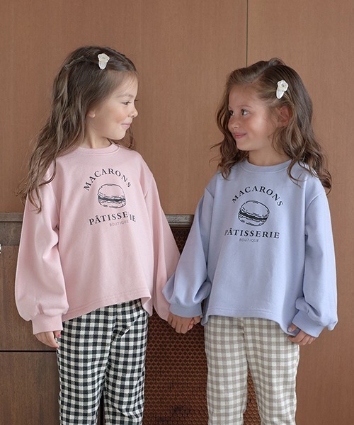 Lycee mine（リセマイン）の「アソートカレッジロゴプリントトレーナー（スウェット・キッズ・ミント/サックスブルー/ネイビー/ベージュ/ラベンダー/ピンク/オートミール/レモンイエロー・140cm/130cm/100cm/110cm/150cm/120cm）」の10枚目の写真