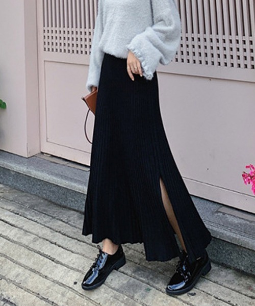 Miniministore(ミニミニストア)の「スリット Aライン プリーツスカート(スカート・レディース・ブラウン/ベージュ/ブラック/グレー・フリー)」の6枚目の写真