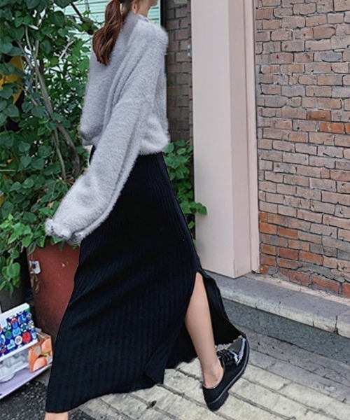 Miniministore(ミニミニストア)の「スリット Aライン プリーツスカート(スカート・レディース・ブラウン/ベージュ/ブラック/グレー・フリー)」の9枚目の写真