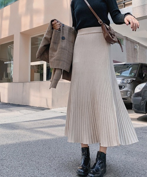 Miniministore(ミニミニストア)の「スリット Aライン プリーツスカート(スカート・レディース・ブラウン/ベージュ/ブラック/グレー・フリー)」の10枚目の写真