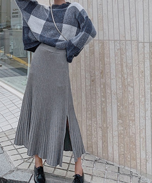 Miniministore(ミニミニストア)の「スリット Aライン プリーツスカート(スカート・レディース・ブラウン/ベージュ/ブラック/グレー・フリー)」の15枚目の写真