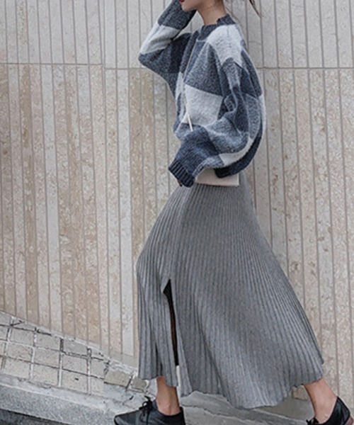 Miniministore(ミニミニストア)の「スリット Aライン プリーツスカート(スカート・レディース・ブラウン/ベージュ/ブラック/グレー・フリー)」の18枚目の写真