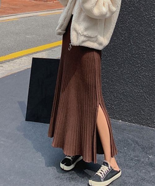 Miniministore(ミニミニストア)の「スリット Aライン プリーツスカート(スカート・レディース・ブラウン/ベージュ/ブラック/グレー・フリー)」の21枚目の写真