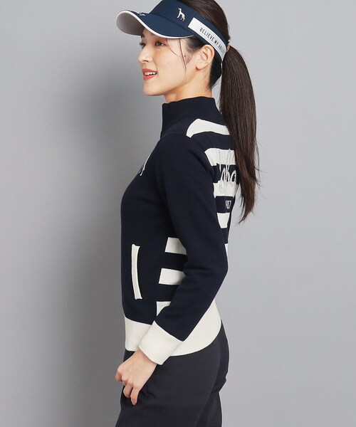 adabat（アダバット）の「◆バックデザインあり フルジップニット（ニット/セーター・レディース・ネイビー/ライトグレー・36/38/40/42）」の4枚目の写真