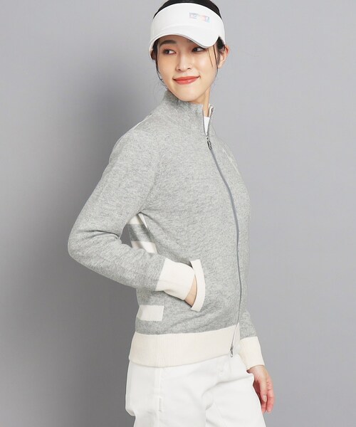 adabat（アダバット）の「◆バックデザインあり フルジップニット（ニット/セーター・レディース・ネイビー/ライトグレー・36/38/40/42）」の7枚目の写真