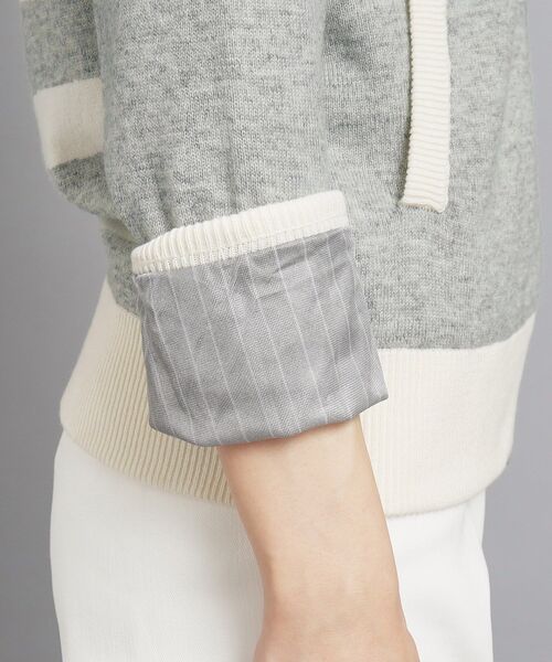 adabat（アダバット）の「◆バックデザインあり フルジップニット（ニット/セーター・レディース・ネイビー/ライトグレー・36/38/40/42）」の19枚目の写真