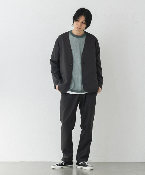 417 EDIFICE(フォーワンセブンエディフィス)の「アムンゼンノーカラージャケット(ノーカラージャケット・メンズ・ブルー/ネイビー/チャコールグレー/ブラック・LARGE/MEDIUM/SMALL)」の11枚目の写真