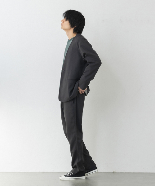 417 EDIFICE(フォーワンセブンエディフィス)の「アムンゼンノーカラージャケット(ノーカラージャケット・メンズ・ブルー/ネイビー/チャコールグレー/ブラック・LARGE/MEDIUM/SMALL)」の16枚目の写真