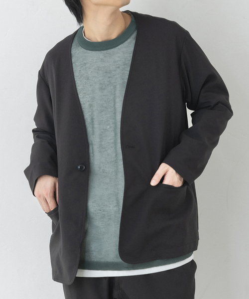 417 EDIFICE(フォーワンセブンエディフィス)の「アムンゼンノーカラージャケット(ノーカラージャケット・メンズ・ブルー/ネイビー/チャコールグレー/ブラック・LARGE/MEDIUM/SMALL)」の19枚目の写真