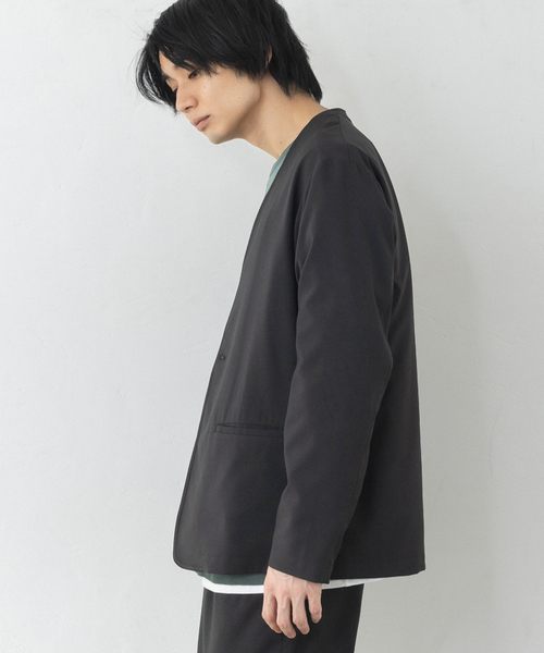 417 EDIFICE(フォーワンセブンエディフィス)の「アムンゼンノーカラージャケット(ノーカラージャケット・メンズ・ブルー/ネイビー/チャコールグレー/ブラック・LARGE/MEDIUM/SMALL)」の21枚目の写真