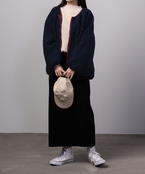 CONVERSE キルティングライナー付きノーカラーモッズコート 紺 コンバース ALL STAR STUDSPATCH Z HI / オールスター スタッズパッチ Z HI