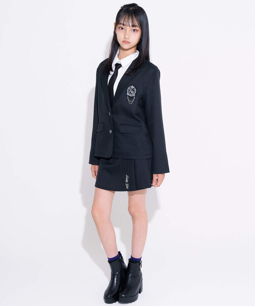 ZIDDY（ジディ）の「【 ニコ☆プチ 掲載 】リボンタイ付きプリーツスカパン (130~160cm)（スカート・キッズ・グレー/ブラック・130cm/150cm/FREE/140cm）」の6枚目の写真