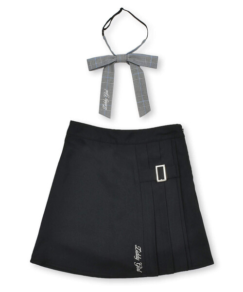 ZIDDY（ジディ）の「【 ニコ☆プチ 掲載 】リボンタイ付きプリーツスカパン (130~160cm)（スカート・キッズ・グレー/ブラック・130cm/150cm/FREE/140cm）」の18枚目の写真