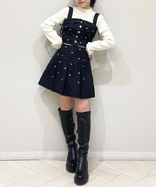 MAJESTIC LEGON（マジェスティックレゴン）の「ボックスプリーツミニスカパン（デニムスカート・レディース・ブラック系その他/グレー/ブルー/ピンク・MEDIUM）」の8枚目の写真