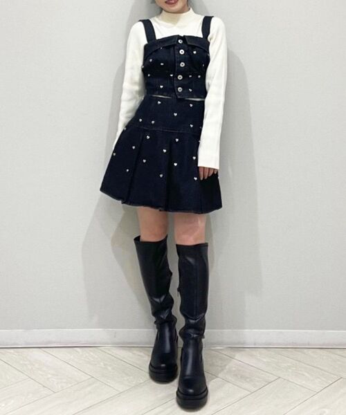 MAJESTIC LEGON（マジェスティックレゴン）の「ボックスプリーツミニスカパン（デニムスカート・レディース・ブラック系その他/グレー/ブルー/ピンク・MEDIUM）」の9枚目の写真