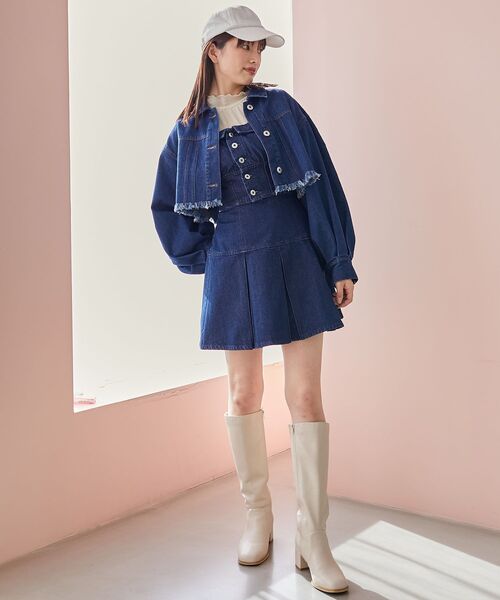 MAJESTIC LEGON（マジェスティックレゴン）の「ボックスプリーツミニスカパン（デニムスカート・レディース・ブラック系その他/グレー/ブルー/ピンク・MEDIUM）」の17枚目の写真