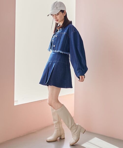 MAJESTIC LEGON（マジェスティックレゴン）の「ボックスプリーツミニスカパン（デニムスカート・レディース・ブラック系その他/グレー/ブルー/ピンク・MEDIUM）」の18枚目の写真