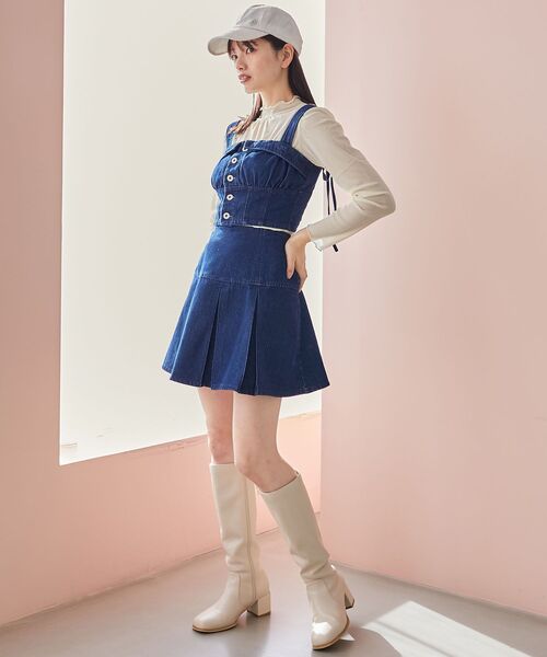 MAJESTIC LEGON（マジェスティックレゴン）の「ボックスプリーツミニスカパン（デニムスカート・レディース・ブラック系その他/グレー/ブルー/ピンク・MEDIUM）」の20枚目の写真