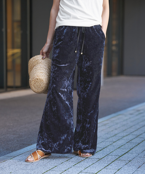 IENA LA BOUCLE（イエナラブークル）の「IENA LA BOUCLE クラッシュベロアイージーパンツ（その他パンツ・レディース・チャコールグレー/ネイビー・34/36/38/40）」の12枚目の写真