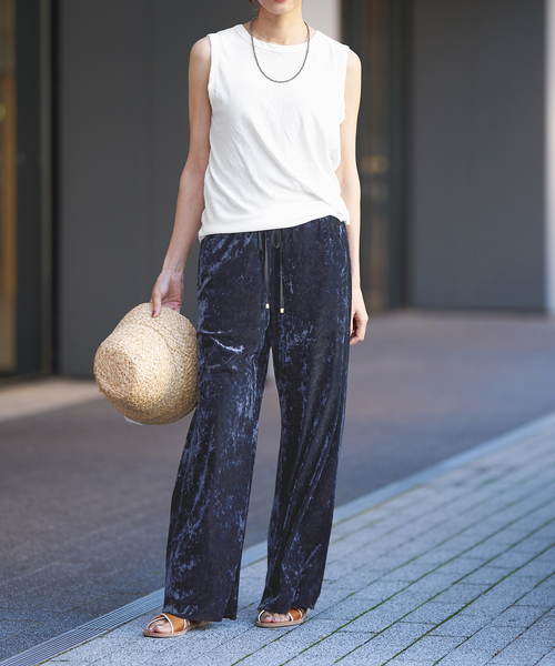 IENA LA BOUCLE（イエナラブークル）の「IENA LA BOUCLE クラッシュベロアイージーパンツ（その他パンツ・レディース・チャコールグレー/ネイビー・34/36/38/40）」の17枚目の写真