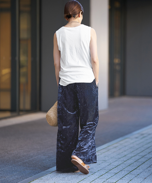 IENA LA BOUCLE（イエナラブークル）の「IENA LA BOUCLE クラッシュベロアイージーパンツ（その他パンツ・レディース・チャコールグレー/ネイビー・34/36/38/40）」の19枚目の写真