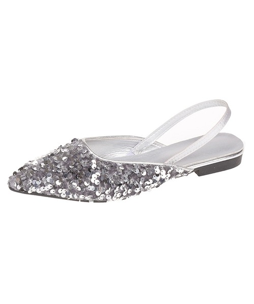 SETUP7（セットアップセブン）の「【SETUP7】スパンコールフラットミュール 結婚式・二次会・披露宴・お呼ばれ・セレモニー・成人式 同窓会・女子会・2次会・謝恩会・パーティー・デート オケージョン・食事会・演奏会・発表会・記念日・七五三・お宮参り　SCCH483（パンプス・レディース・ブラック/シルバー・36/37/38/39）」の5枚目の写真