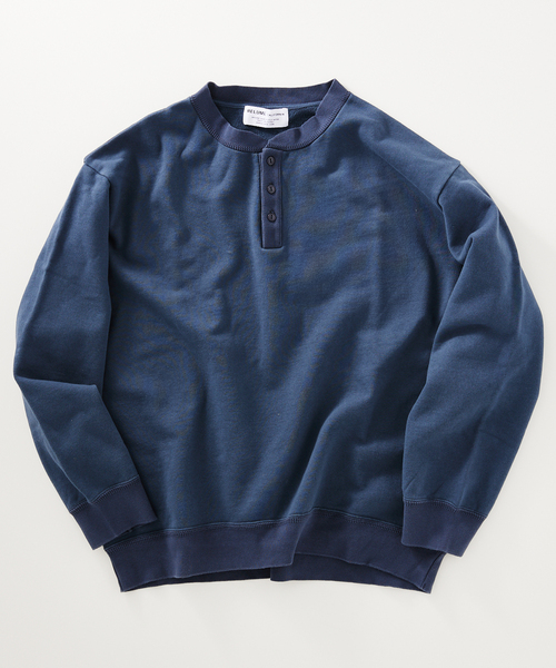 JOURNAL STANDARD relume（ジャーナルスタンダード　レリューム）の「CALIFORNIA UPCYCLE ヘンリーネックスウェット（スウェット・メンズ・ブラック系その他/ライトグレー/ダークブルー・MEDIUM/LARGE）」の3枚目の写真