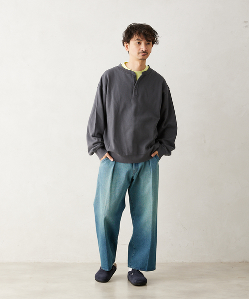 JOURNAL STANDARD relume（ジャーナルスタンダード　レリューム）の「CALIFORNIA UPCYCLE ヘンリーネックスウェット（スウェット・メンズ・ブラック系その他/ライトグレー/ダークブルー・MEDIUM/LARGE）」の8枚目の写真