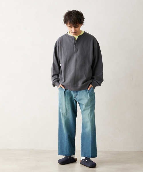 JOURNAL STANDARD relume（ジャーナルスタンダード　レリューム）の「CALIFORNIA UPCYCLE ヘンリーネックスウェット（スウェット・メンズ・ブラック系その他/ライトグレー/ダークブルー・MEDIUM/LARGE）」の14枚目の写真