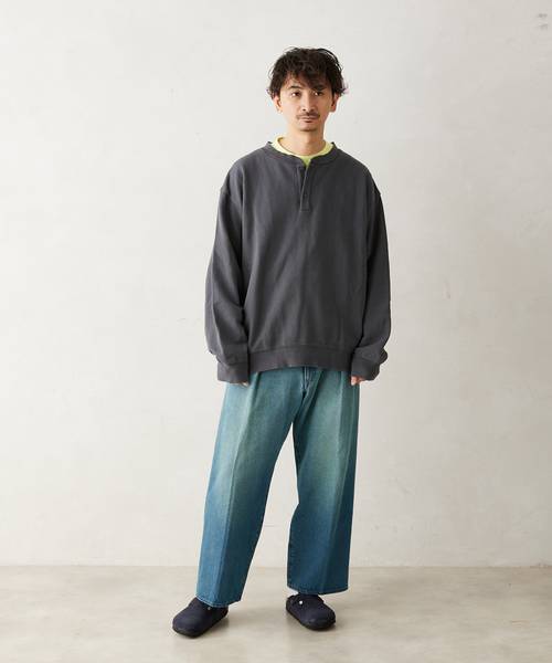 JOURNAL STANDARD relume（ジャーナルスタンダード　レリューム）の「CALIFORNIA UPCYCLE ヘンリーネックスウェット（スウェット・メンズ・ブラック系その他/ライトグレー/ダークブルー・MEDIUM/LARGE）」の15枚目の写真