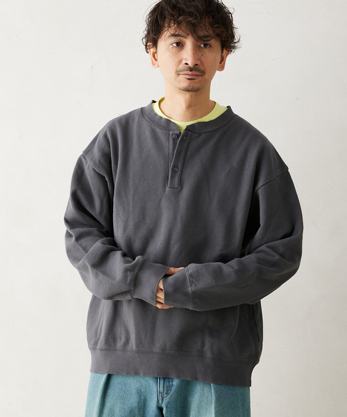 JOURNAL STANDARD relume（ジャーナルスタンダード　レリューム）の「CALIFORNIA UPCYCLE ヘンリーネックスウェット（スウェット・メンズ・ブラック系その他/ライトグレー/ダークブルー・MEDIUM/LARGE）」の18枚目の写真