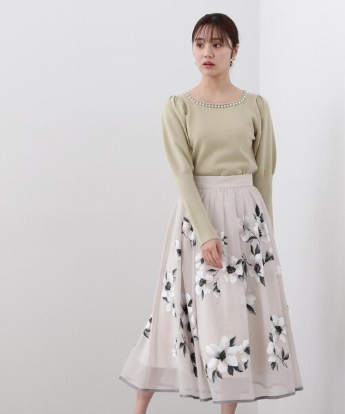 PROPORTION BODY DRESSING（プロポーションボディドレッシング）の「フラワーギャザースカート（スカート・レディース・ベージュ/イエロー・SMALL/MEDIUM）」の15枚目の写真