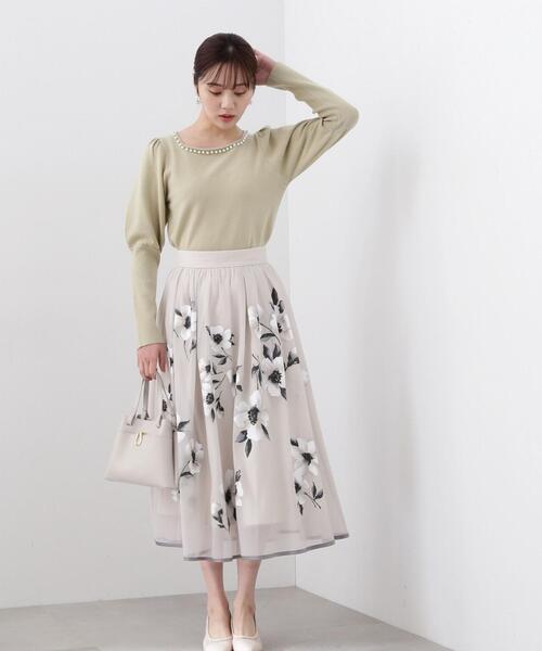 PROPORTION BODY DRESSING（プロポーションボディドレッシング）の「フラワーギャザースカート（スカート・レディース・ベージュ/イエロー・SMALL/MEDIUM）」の16枚目の写真