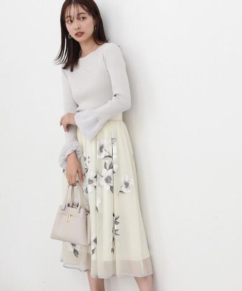 PROPORTION BODY DRESSING（プロポーションボディドレッシング）の「フラワーギャザースカート（スカート・レディース・ベージュ/イエロー・SMALL/MEDIUM）」の9枚目の写真