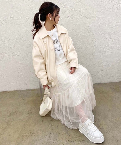 フェイクレザージャケット（ブルゾン）｜one after another NICE