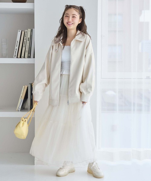 NICE CLAUP フェイクレザージャケット フェイクレザーショートジャケット（ライダースジャケット