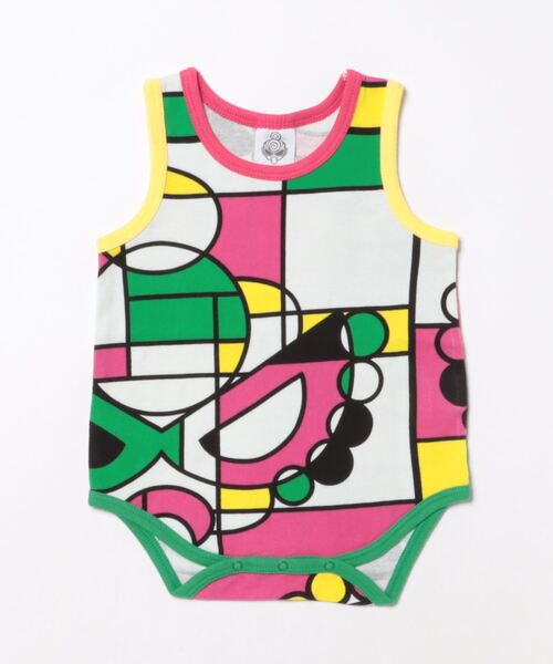MY FIRST HYSTERIC [BLACK LABEL]HYS MINI COMPOSITION総柄 ノースリーブロンパース（ロンパース）｜HYSTERIC MINI（ヒステリックミニ）