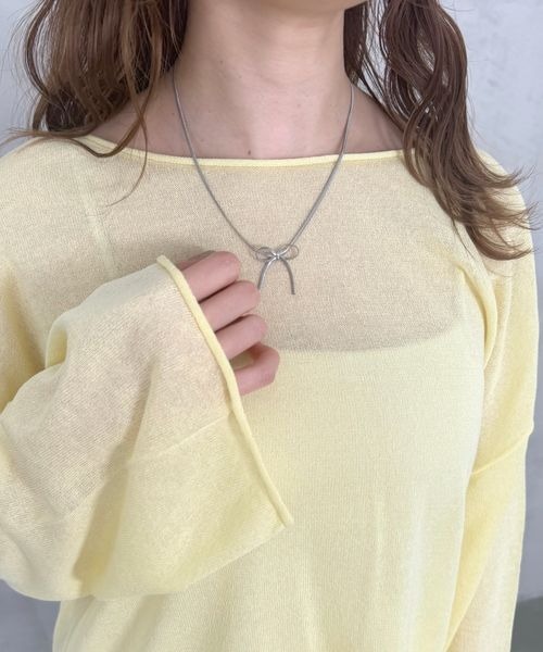 mysty woman(ミスティウーマン)の「ナローリボンネックレス 107766(ネックレス・レディース・シルバー・FREE)」の3枚目の写真