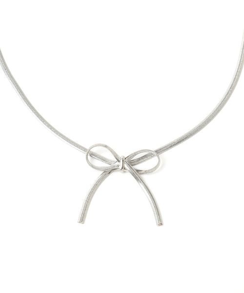 mysty woman(ミスティウーマン)の「ナローリボンネックレス 107766(ネックレス・レディース・シルバー・FREE)」の5枚目の写真