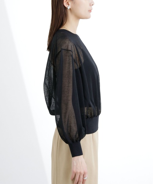 NANO universe(ナノユニバース)の「シアーボリュームプルオーバー(ニット/セーター・レディース・ホワイト/ブラック/ピンク・S/M)」の19枚目の写真