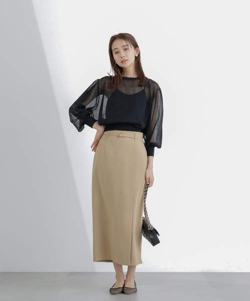 NANO universe(ナノユニバース)の「シアーボリュームプルオーバー(ニット/セーター・レディース・ホワイト/ブラック/ピンク・S/M)」の7枚目の写真