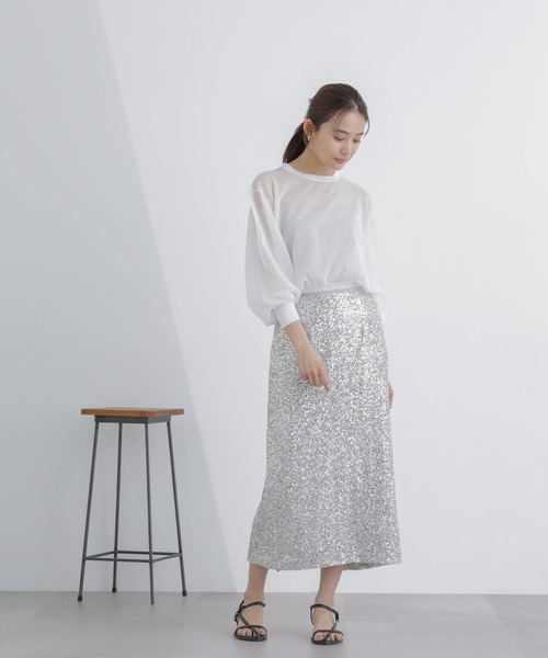 NANO universe(ナノユニバース)の「シアーボリュームプルオーバー(ニット/セーター・レディース・ホワイト/ブラック/ピンク・S/M)」の20枚目の写真