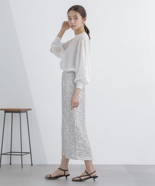 NANO universe(ナノユニバース)の「シアーボリュームプルオーバー(ニット/セーター・レディース・ホワイト/ブラック/ピンク・S/M)」の21枚目の写真