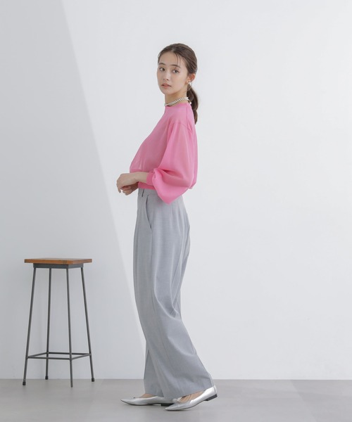 NANO universe(ナノユニバース)の「シアーボリュームプルオーバー(ニット/セーター・レディース・ホワイト/ブラック/ピンク・S/M)」の16枚目の写真