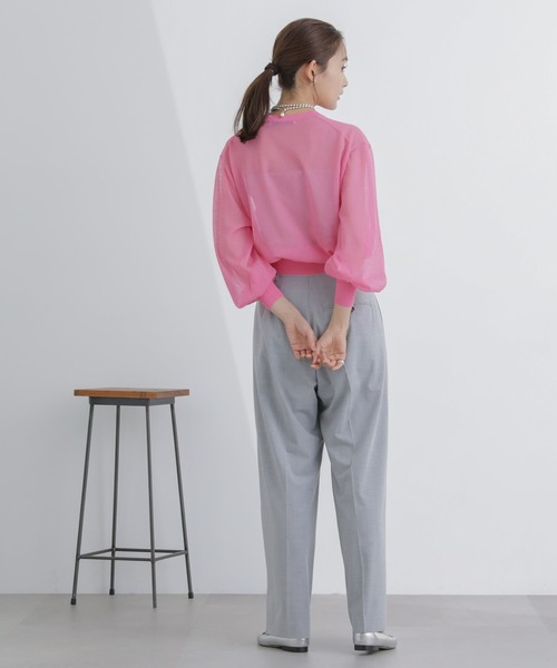 NANO universe(ナノユニバース)の「シアーボリュームプルオーバー(ニット/セーター・レディース・ホワイト/ブラック/ピンク・S/M)」の17枚目の写真