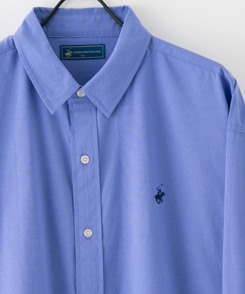 BEVERLY HILLS POLO CLUB（ビバリーヒルズポロクラブ）の「【BEVERLY HILLS POLO CLUB/ビバリーヒルズポロクラブ】 ビッグシルエット シャツ（シャツ/ブラウス・レディース・パープル/ネイビー/グリーン/ベージュ/ブラック/オフホワイト/ブルー/ダークパープル/サックスブルー・MEDIUM）」の2枚目の写真