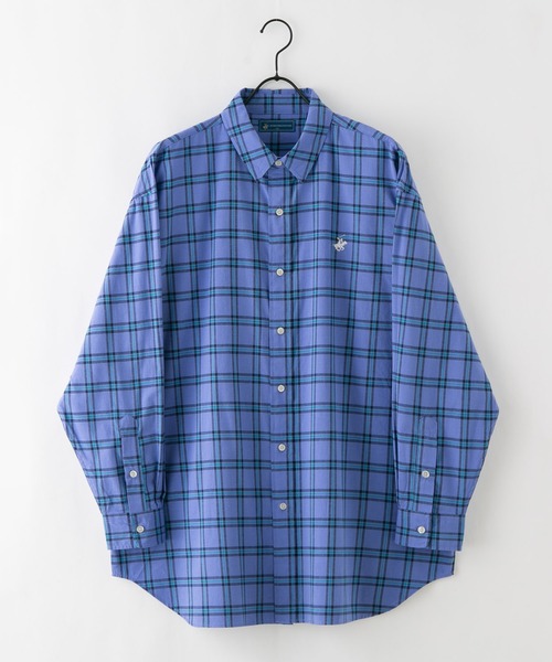 BEVERLY HILLS POLO CLUB（ビバリーヒルズポロクラブ）の「【BEVERLY HILLS POLO CLUB/ビバリーヒルズポロクラブ】 ビッグシルエット シャツ（シャツ/ブラウス・レディース・パープル/ネイビー/グリーン/ベージュ/ブラック/オフホワイト/ブルー/ダークパープル/サックスブルー・MEDIUM）」の16枚目の写真