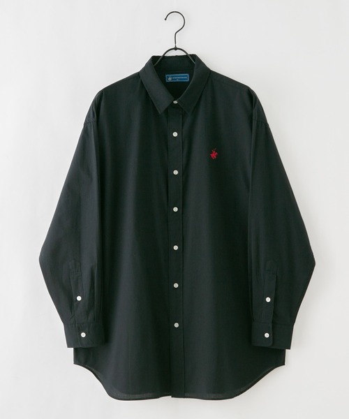 BEVERLY HILLS POLO CLUB（ビバリーヒルズポロクラブ）の「【BEVERLY HILLS POLO CLUB/ビバリーヒルズポロクラブ】 ビッグシルエット シャツ（シャツ/ブラウス・レディース・パープル/ネイビー/グリーン/ベージュ/ブラック/オフホワイト/ブルー/ダークパープル/サックスブルー・MEDIUM）」の21枚目の写真