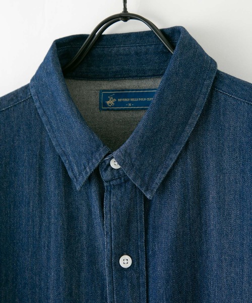 BEVERLY HILLS POLO CLUB（ビバリーヒルズポロクラブ）の「【BEVERLY HILLS POLO CLUB/ビバリーヒルズポロクラブ】 ビッグシルエット シャツ（シャツ/ブラウス・レディース・パープル/ネイビー/グリーン/ベージュ/ブラック/オフホワイト/ブルー/ダークパープル/サックスブルー・MEDIUM）」の18枚目の写真